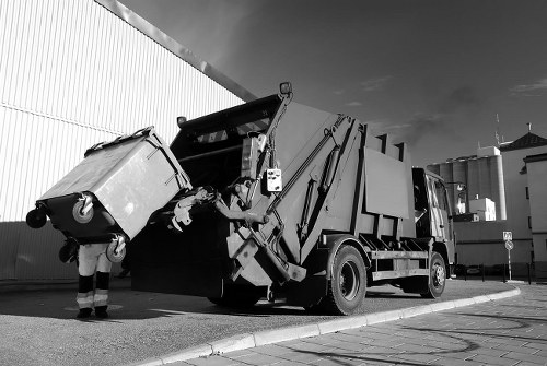 A professional team conducting site clearance in Canary Wharf