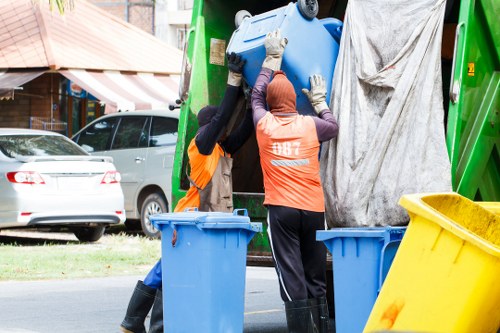 Builders' skip with construction debris.